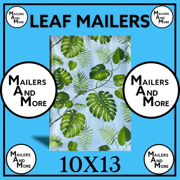 25 10X13 Leaves Poly Mailers PRICE IS FIRM WEEKEND SALE - Picture 9 of 9